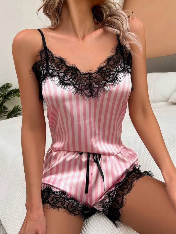Conjunto Pijama Romantic Lace – Listrado com Renda
