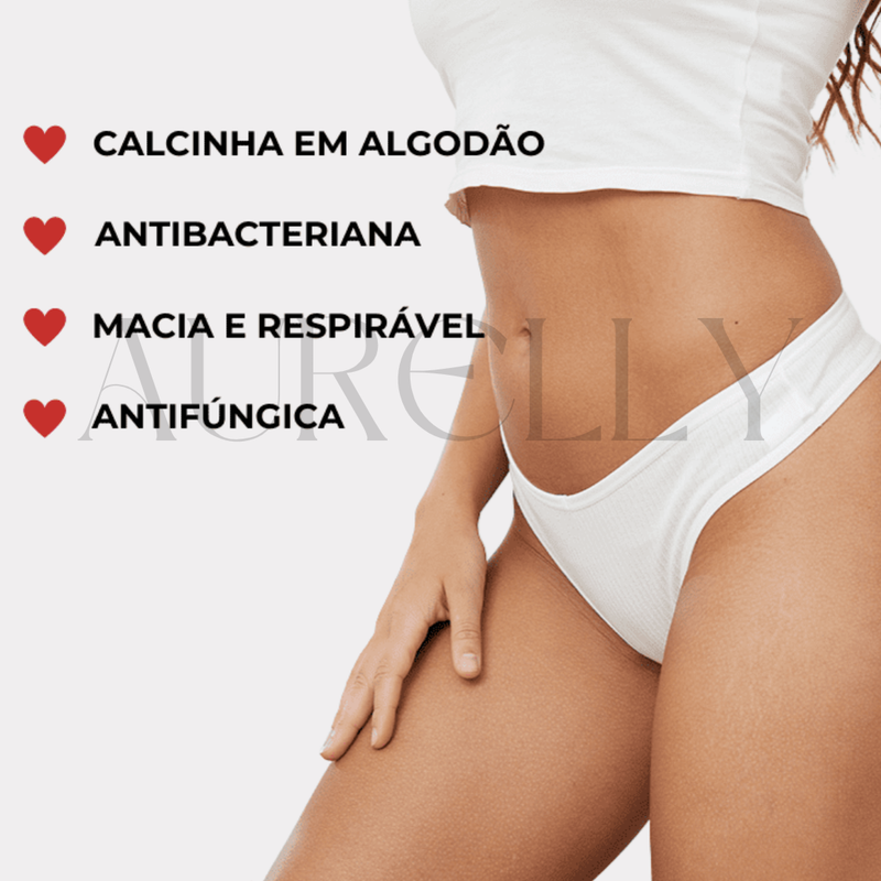 Calcinhas Algodão Antibacteriano – Kit com 10