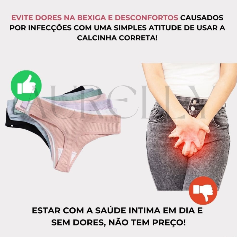 Calcinhas Algodão Antibacteriano – Kit com 10