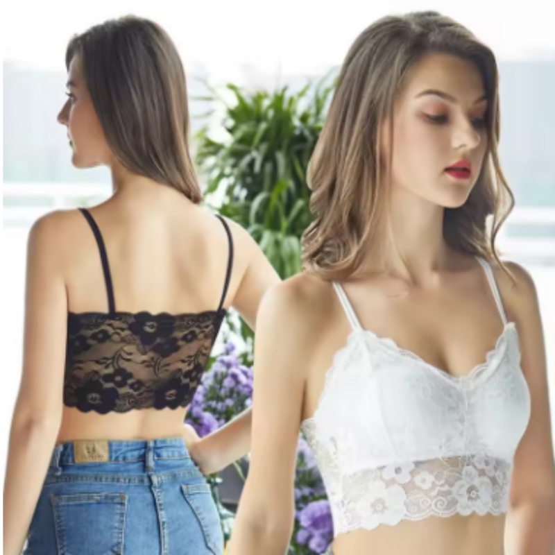 Sutiã de Renda Floral com Copa Removível