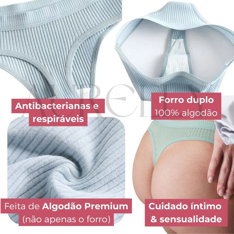 Calcinhas Algodão Antibacteriano – Kit com 10