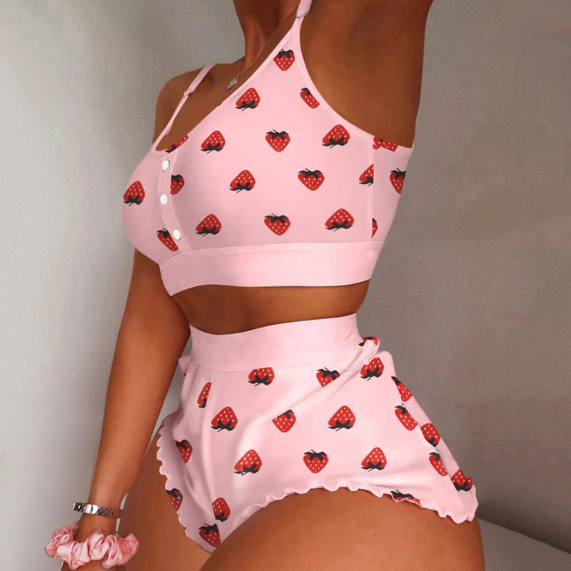 Conjunto Top Cropped e Short Romântico