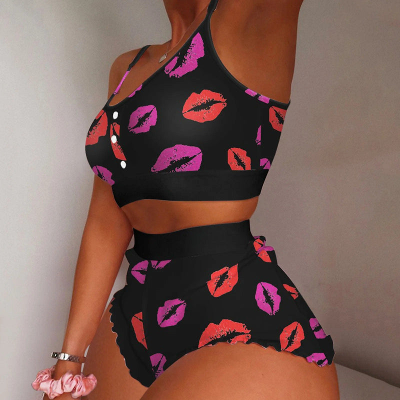 Conjunto Top Cropped e Short Romântico